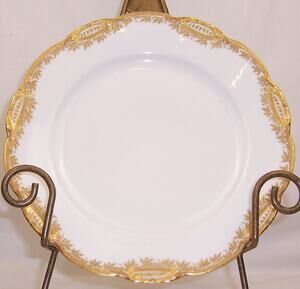 Antique Haviland Limoges 8 5/8 Luncheon Plate Heavy Gold Encrusted Filigree
